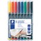 Staedtler 318 Lumocolor Permanent Pen, Fine, Assorted Colours, Wallet of 8