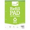 Silvine Recycled Refill Pad, A4, Ruled with Margin, 160 Pages, Green, Pack of 6
