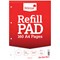 Silvine Headbound Refill Pad, A4, Ruled with Margin, 160 Pages, Red, Pack of 6