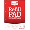 Silvine Headbound Refill Pad, A4, Ruled with Margin, 160 Pages, Red, Pack of 6