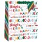 Christmas Jolly Text Gift Bag Extra Large Pack of 6