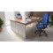 Impulse 1200mm Two-Tone Rectangular Desk, White Panel End Leg, Walnut