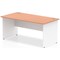 Impulse 1600mm Two-Tone Rectangular Desk, White Panel End Leg, Beech