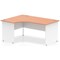 Impulse 1600mm Two-Tone Corner Desk, Left Hand, White Panel End Leg, Beech