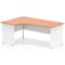 Impulse 1800mm Two-Tone Corner Desk, Left Hand, White Panel End Leg, Beech