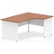 Impulse 1600mm Two-Tone Corner Desk, Right Hand, White Panel End Leg, Walnut