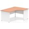 Impulse 1600mm Two-Tone Corner Desk, Right Hand, White Panel End Leg, Beech