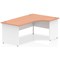 Impulse 1800mm Two-Tone Corner Desk, Right Hand, White Panel End Leg, Beech