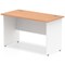 Impulse 800mm Two-Tone Slim Rectangular Desk, White Panel End Leg, Oak