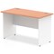 Impulse 1200mm Two-Tone Slim Rectangular Desk, White Panel End Leg, Beech