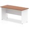 Impulse 1400mm Two-Tone Slim Rectangular Desk, White Panel End Leg, Walnut