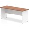 Impulse 1600mm Two-Tone Slim Rectangular Desk, White Panel End Leg, Walnut