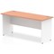 Impulse 1600mm Two-Tone Slim Rectangular Desk, White Panel End Leg, Beech