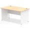 Impulse 1400mm Two-Tone Rectangular Desk, White Panel End Leg, Maple