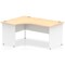 Impulse 1600mm Two-Tone Corner Desk, Left Hand, White Panel End Leg, Maple