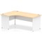 Impulse 1800mm Two-Tone Corner Desk, Left Hand, White Panel End Leg, Maple