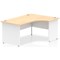 Impulse 1600mm Two-Tone Corner Desk, Right Hand, White Panel End Leg, Maple