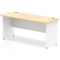 Impulse 1600mm Two-Tone Slim Rectangular Desk, White Panel End Leg, Maple Impulse 1600mm Two-Tone Slim Rectangular Desk, White Panel End Leg, Maple