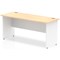 Impulse 1600mm Two-Tone Slim Rectangular Desk, White Panel End Leg, Maple