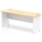 Impulse 1800mm Two-Tone Slim Rectangular Desk, White Panel End Leg, Maple