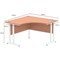 Impulse 1200mm Two-Tone Corner Desk, White Panel End Leg, Beech