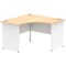 Impulse 1200mm Two-Tone Corner Desk, White Panel End Leg, Maple