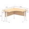 Impulse 1200mm Two-Tone Corner Desk, White Panel End Leg, Maple