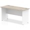 Impulse 1400mm Two-Tone Slim Rectangular Desk, White Panel End Leg, Grey Oak