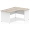 Impulse 1600mm Two-Tone Corner Desk, Right Hand, White Panel End Leg, Grey Oak Impulse 1600mm Two-Tone Corner Desk, Right Hand, White Panel End Leg, Grey Oak