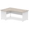 Impulse 1800mm Two-Tone Corner Desk, Left Hand, White Panel End Leg, Grey Oak