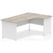 Impulse 1800mm Two-Tone Corner Desk, Right Hand, White Panel End Leg, Grey Oak