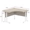 Impulse 1200mm Two-Tone Corner Desk, White Panel End Leg, Grey Oak