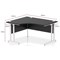 Impulse 1400mm Two-Tone Corner Desk, Left Hand, White Panel End Leg, Black
