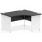 Impulse 1400mm Two-Tone Corner Desk, Right Hand, White Panel End Leg, Black