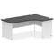 Impulse 1800mm Two-Tone Corner Desk, Right Hand, White Panel End Leg, Black
