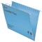 Rexel Crystalfile Flexi Manilla Suspension Files, V Base, Foolscap, Blue, Pack of 50