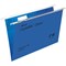 Rexel CrystalFiles Classic Suspension Files, V Base, 15mm Capacity, Foolscap, Blue, Pack of 50