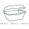 Vegware Bagasse Takeaway Box, Clamshell, 152x152mm, White, Pack of 500