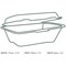 Vegware Bagasse Takeaway Box, Clamshell, 178x127mm, White, Pack of 500