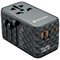 Verbatim UTA-06 GaN III Universal Travel Adapter, 2x USB-C PD 100W + QC4+/2x USB-A QC 3.0, Black