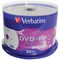 Verbatim DVD+R Inkjet-Printable AZO Writable Blank DVDs, Spindle, 4.7gb/120min Capacity, Pack of 50