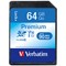 Verbatim Premium SDXC Media Memory Card, 64gb