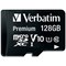 Verbatim Premium Micro SDXC Memory Card with Adapter, 125GB