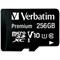 Verbatim Premium Micro SDXC Card with Adapter, 256GB