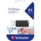 Verbatim Pinstripe USB 2.0 Flash Drive, 64GB