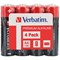 Verbatim AA Alkaline Batteries, Pack of 4