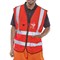 Beeswift Executive Hi Viz Waistcoat, Red, 5XL