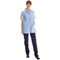 Work in Style Female Nursing Tunic, Sky with White Trim, 40 Inch