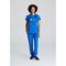 Work in Style Female Nursing Tunic, Navy with Purple Trim, 36 Inch