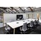 Bestuhl J1 White Frame Mesh Task Chair, Height Adjustable Arms, Grey